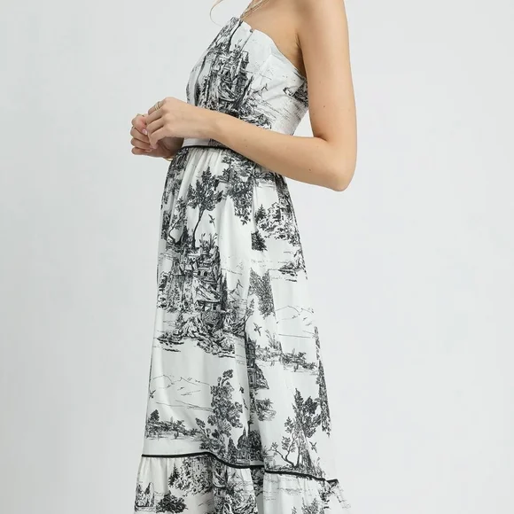 Umgee Printed Tiered Tube Midi Dress - Picture 4 of 5